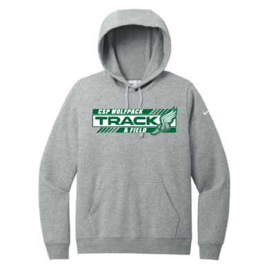 CSP Track & Field – Ladies Nike Club Fleece Hooded – Dk Grey Heather product image