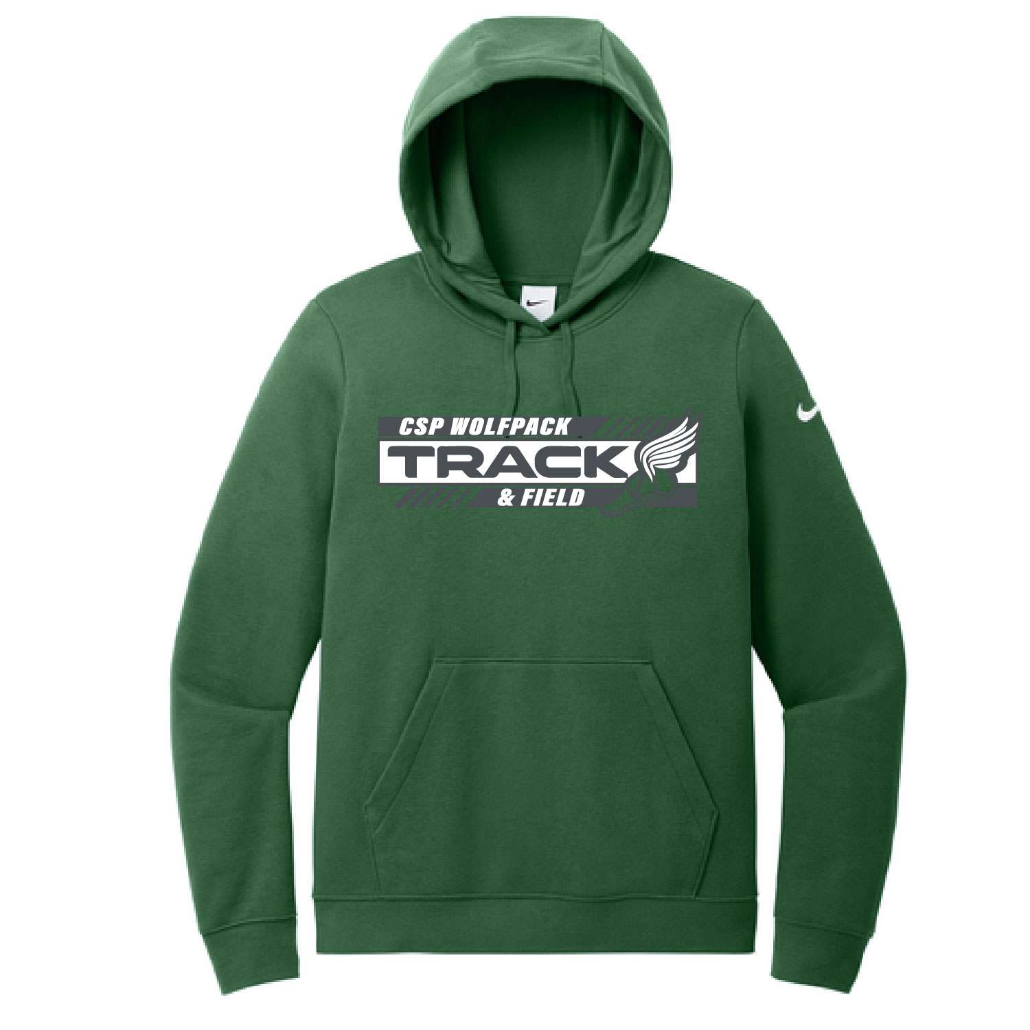 CSP Track & Field – Ladies Nike Club Fleece Hooded – Gorge Green product image