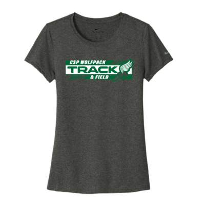 CSP Track & Field – Ladies Nike T-Shirt – Dk. Smoke Heather product image