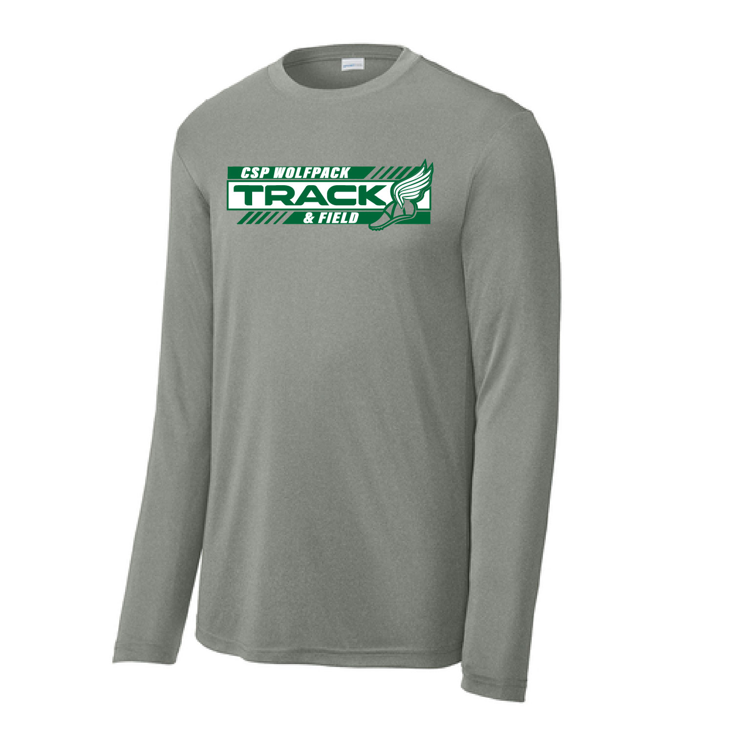 CSP Track & Field – POLY – Long Sleeve Shirt – Gray Concrete Heather product image