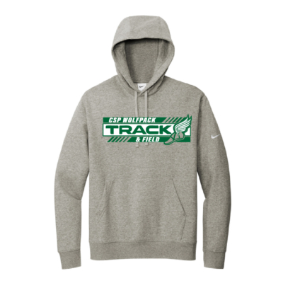 CSP Track & Field - Men's Nike Club Fleece Hooded - Dk. Grey Heather