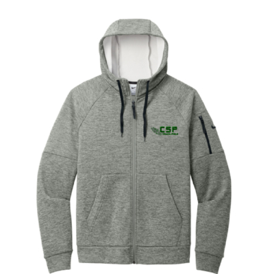 CSP Track & Field - Nike Full Zip Therma-FIT Men's Hoodie - Dark Grey Heather - EMBROIDERED