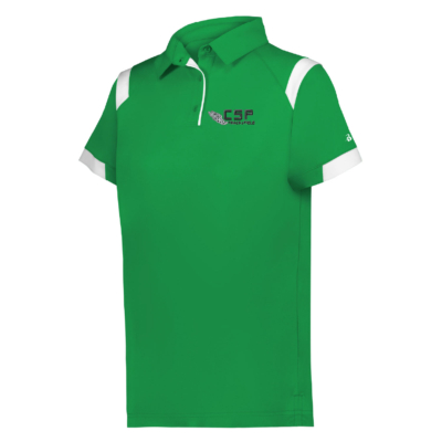 CSP Track & Field - COACHES SHIRTS -Poly Polo Ladies Kelly/White - White - EMBROIDERED
