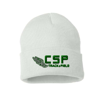 CSP Track & Field - Knit Cap - White -EMBROIDERED