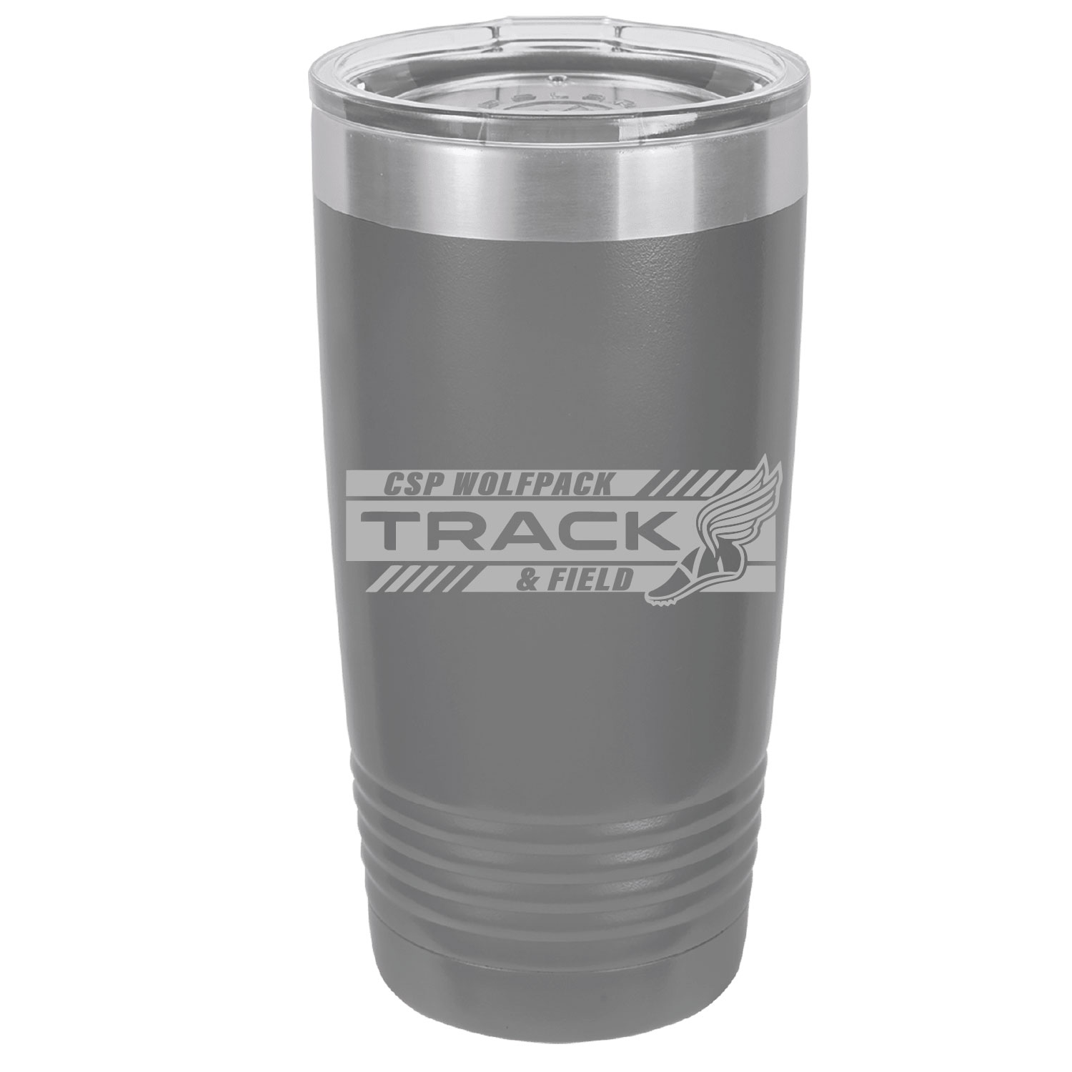 CSP Track & Field – 20oz Tumbler Gray Laser Engraved product image