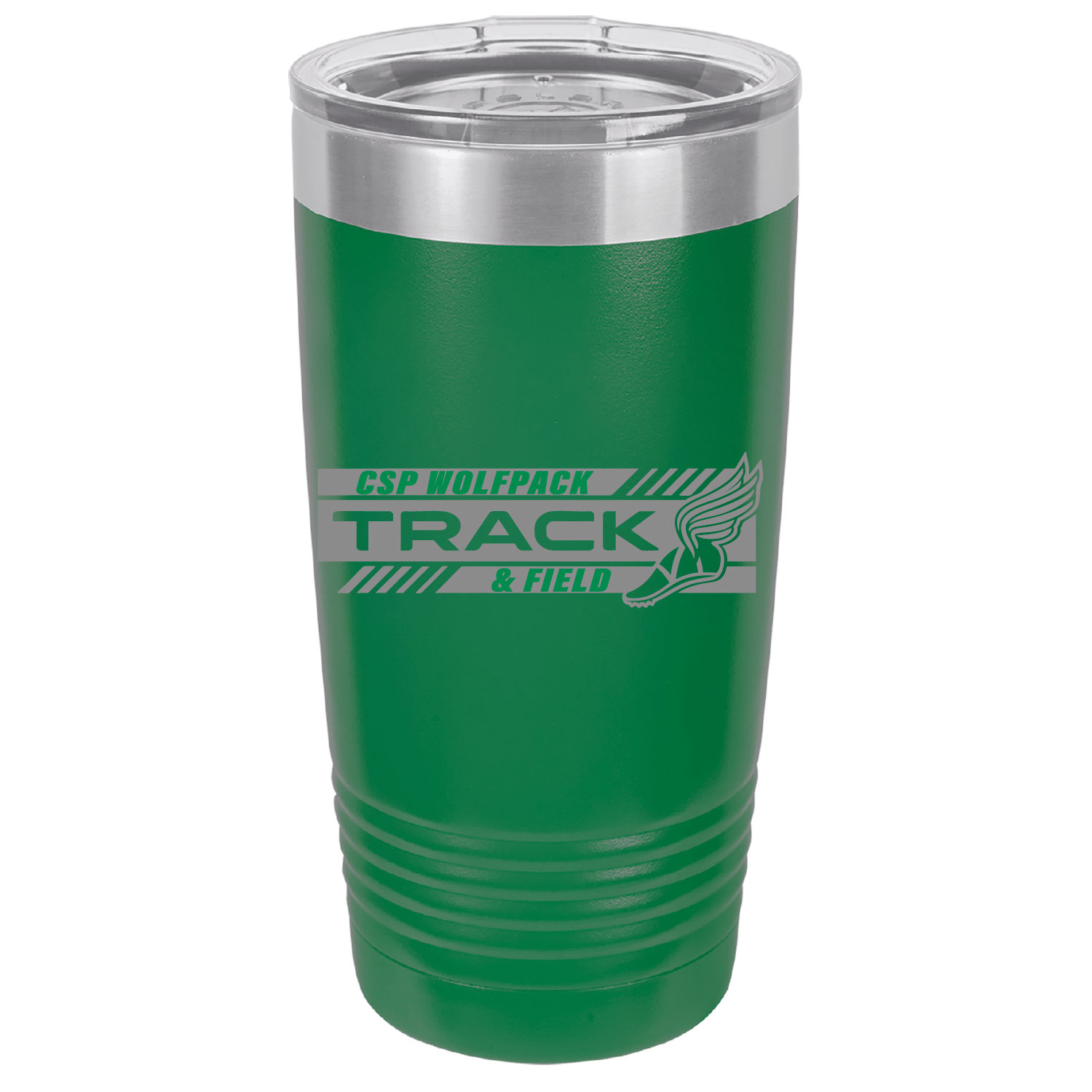 CSP Track & Field - 20oz Tumbler Green Laser Engraved