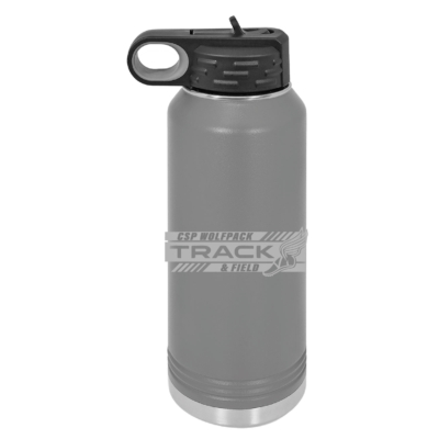 CSP Track & Field – 32 OZ Water Bottle Gray Laser Engraved product image