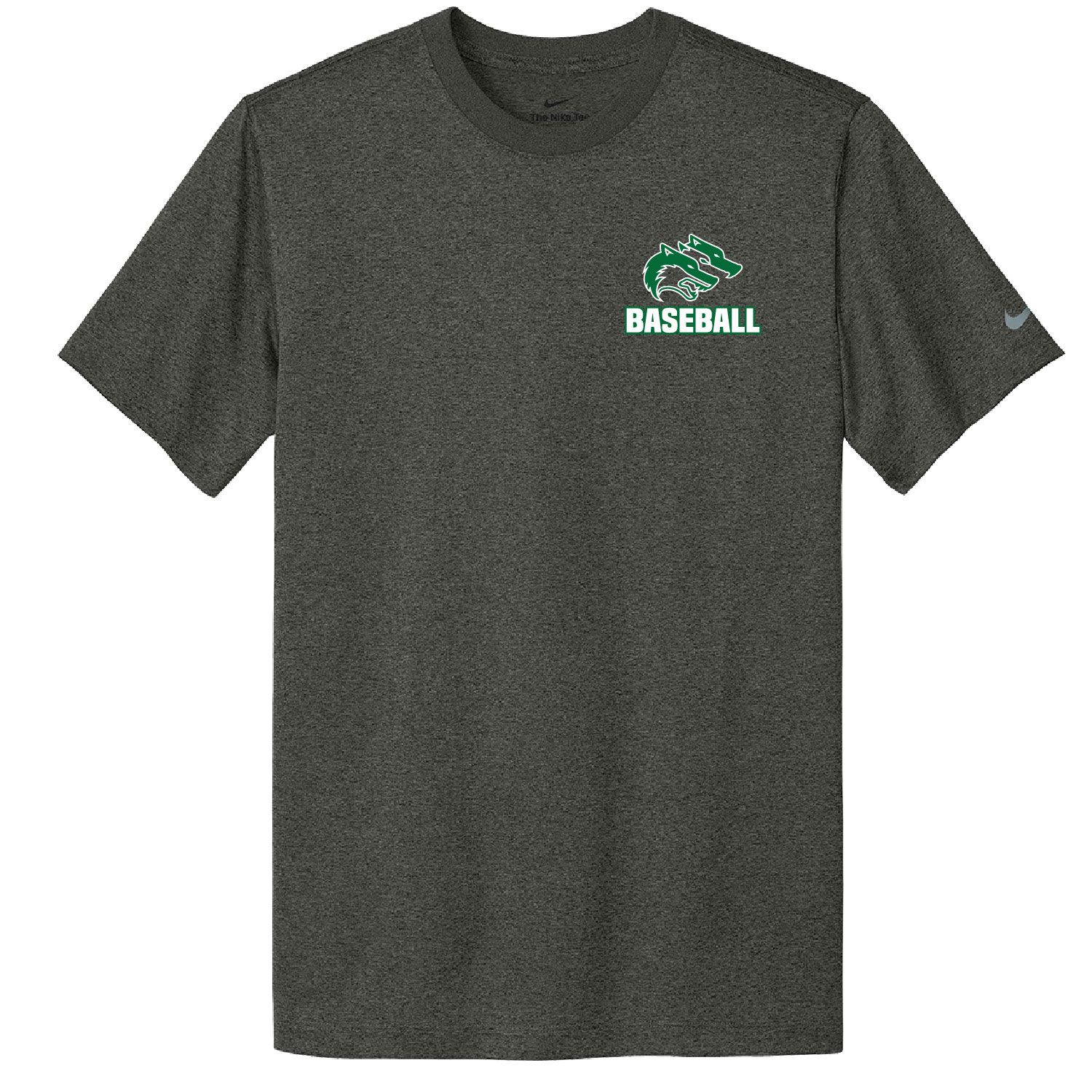 CSP Baseball -Nike Swoosh Short Sleeve Tee - Dark Smoke Heather - Image 2