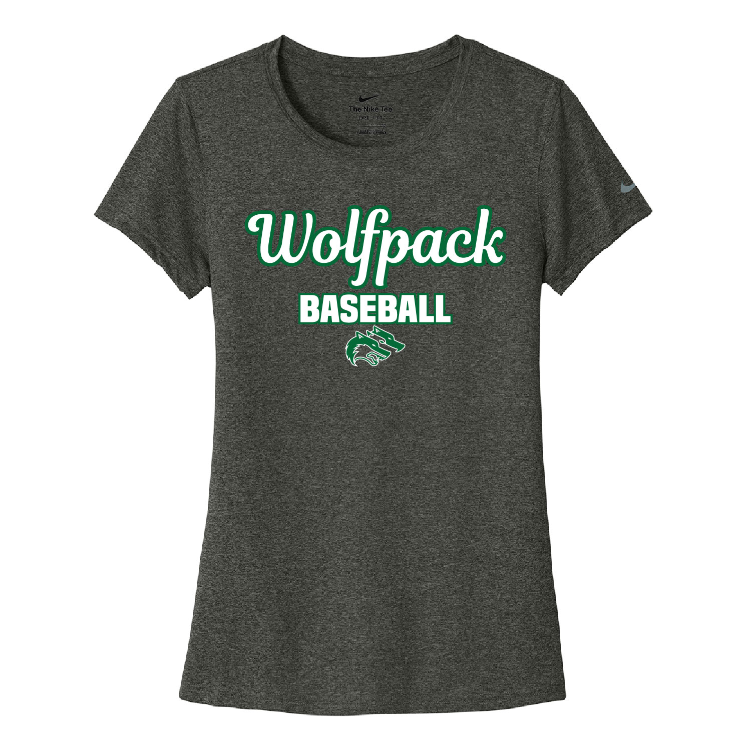 CSP Baseball -Nike Ladies Swoosh Short Sleeve Tee - Carbon Heather - Image 2