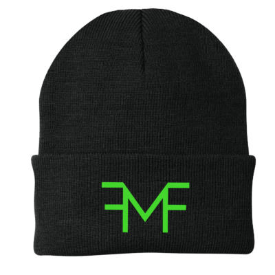 Foggy Mornin’ Farms- Knit Cuffed Beanie – Black – Embroidered product image
