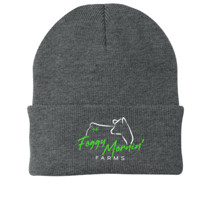 Foggy Mornin' Farms- Knit Cuffed Beanie - Oxford - Embroidered
