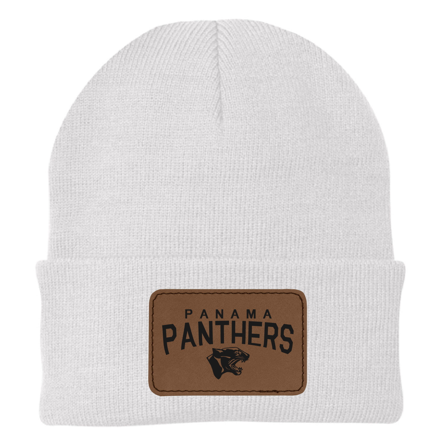 Panama Sports Boosters – Knit Cap – White with Laser Patch product image