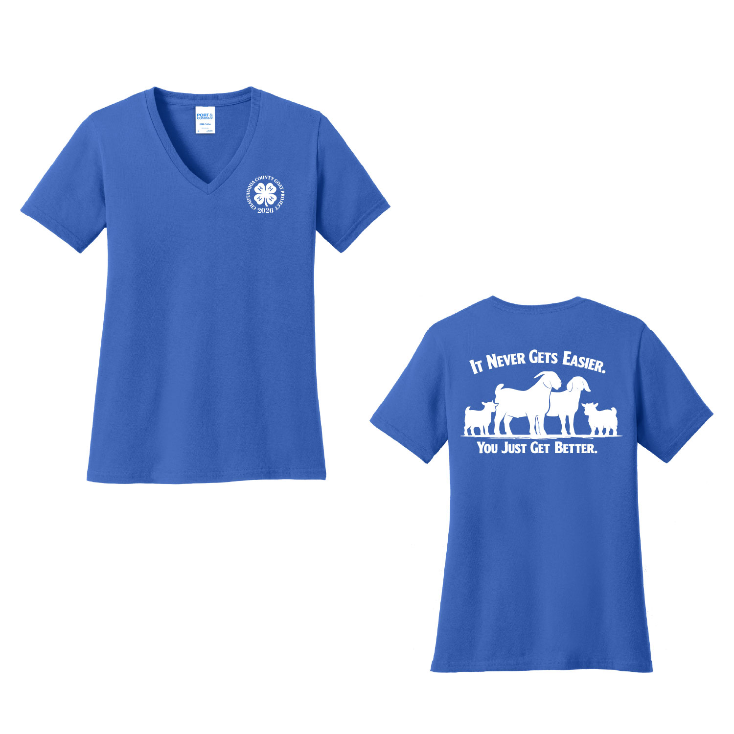 4H Goat Project – Ladies V-Neck – Royal product image