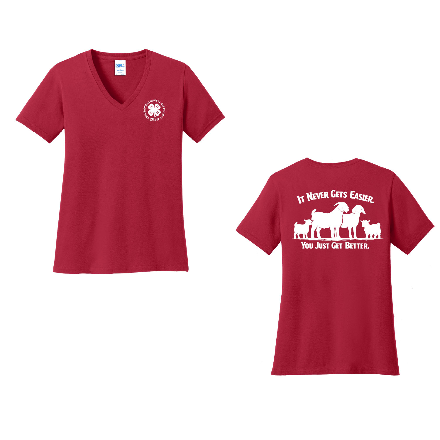 4H Goat Project – Ladies V-Neck – Red product image