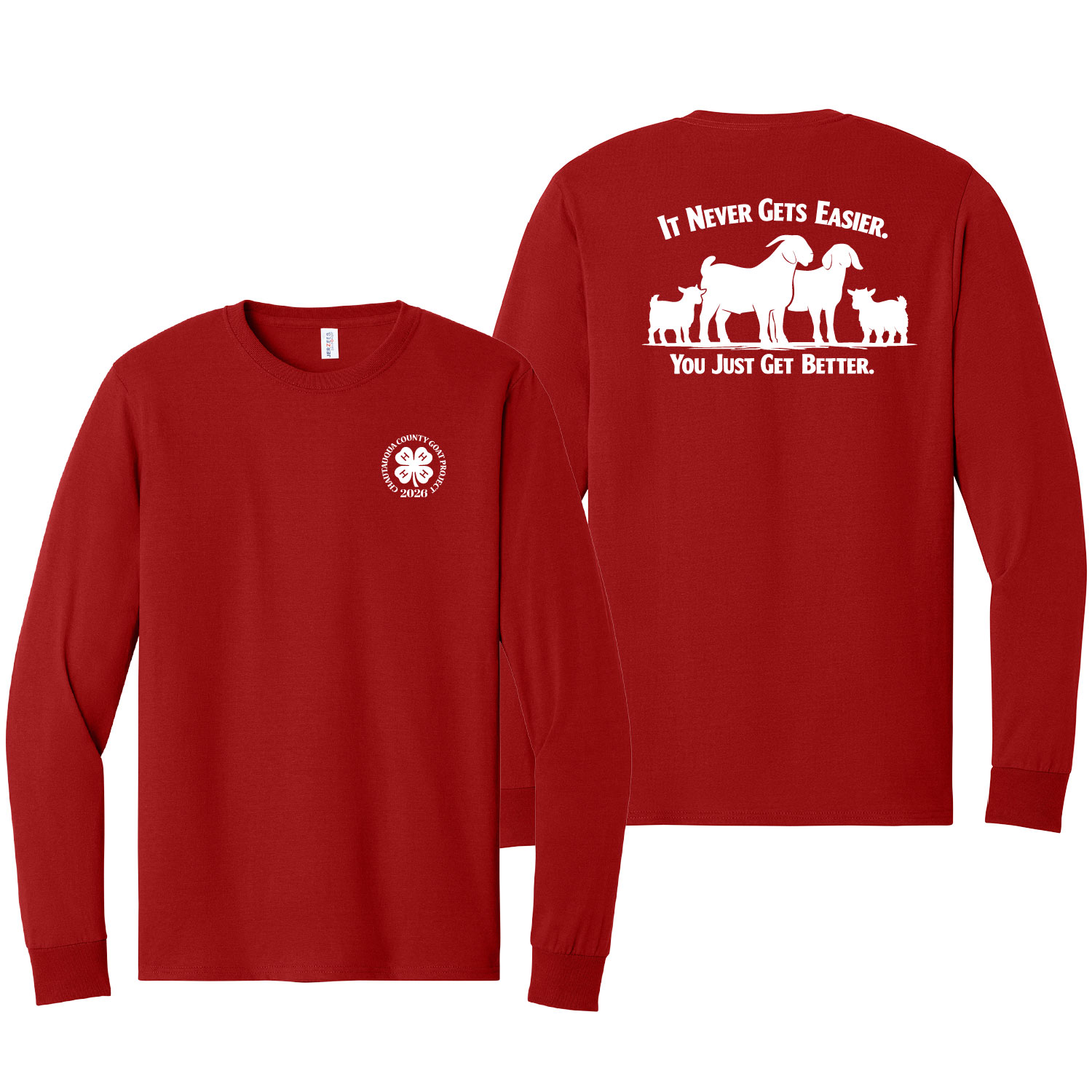4H Goat Project – Cotton Long Sleeve Shirt – Red product image