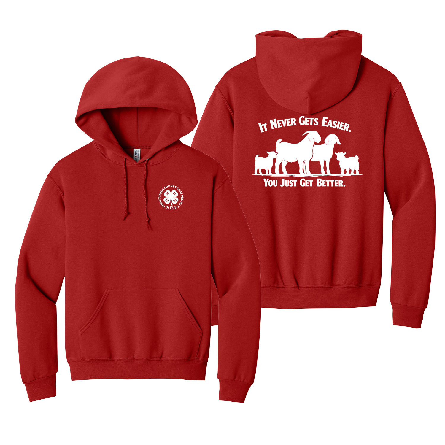 4H Goat Project - Cotton Hooded - Red