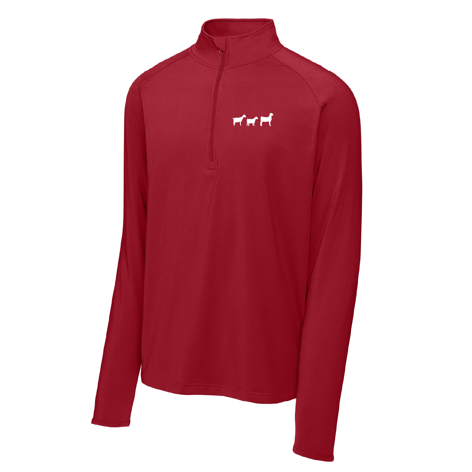 4H Goat Project – Unisex Quarter zip Pullover – Red – EMBROIDERED product image
