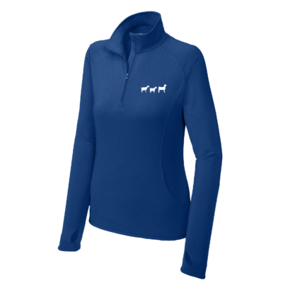 4H Goat Project – Ladies Quarter zip Pullover – Royal – EMBROIDERED product image