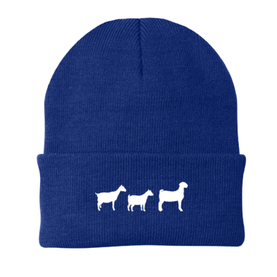4H Goat Project – Cuffed Beanie – Royal – EMBROIDERED product image