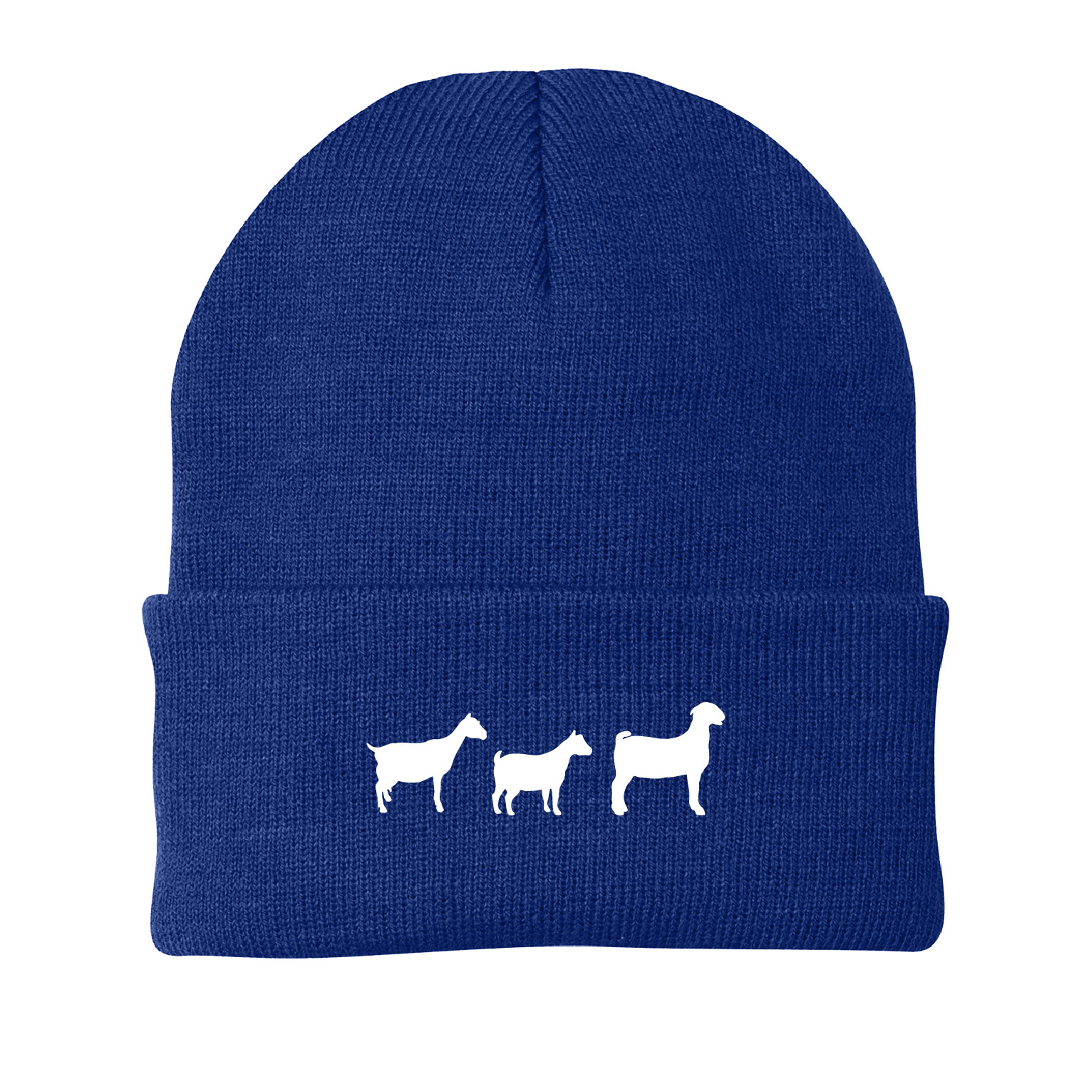 4H Goat Project – Cuffed Beanie – Royal – EMBROIDERED product image