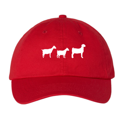 4H Goat Project – Unstructured Cap- Red- EMBROIDERED product image