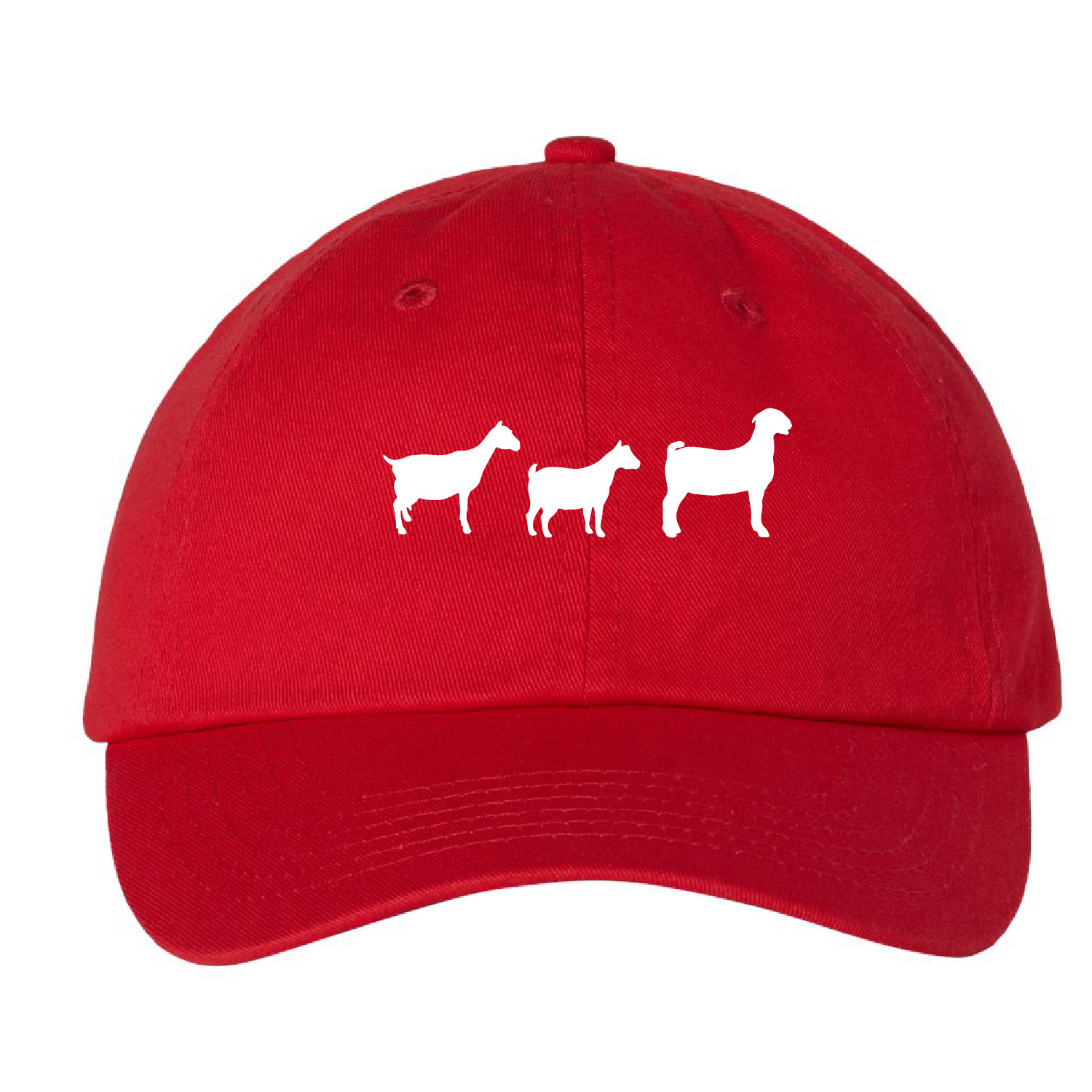 4H Goat Project – Unstructured Cap- Red- EMBROIDERED product image