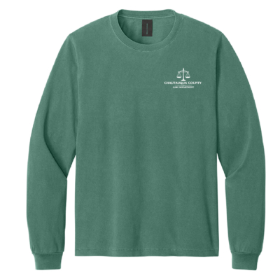 Chautauqua County Law Department – Bella Garment Dyed Long Sleeve T-Shirt – Washed Pine – Printed product image