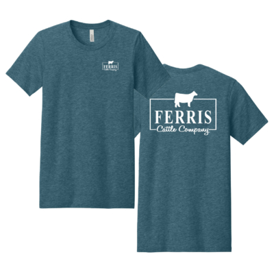 Ferris Cattle Company Official Merch Store - Heathered Short Sleeve Shirt - Heather Slate