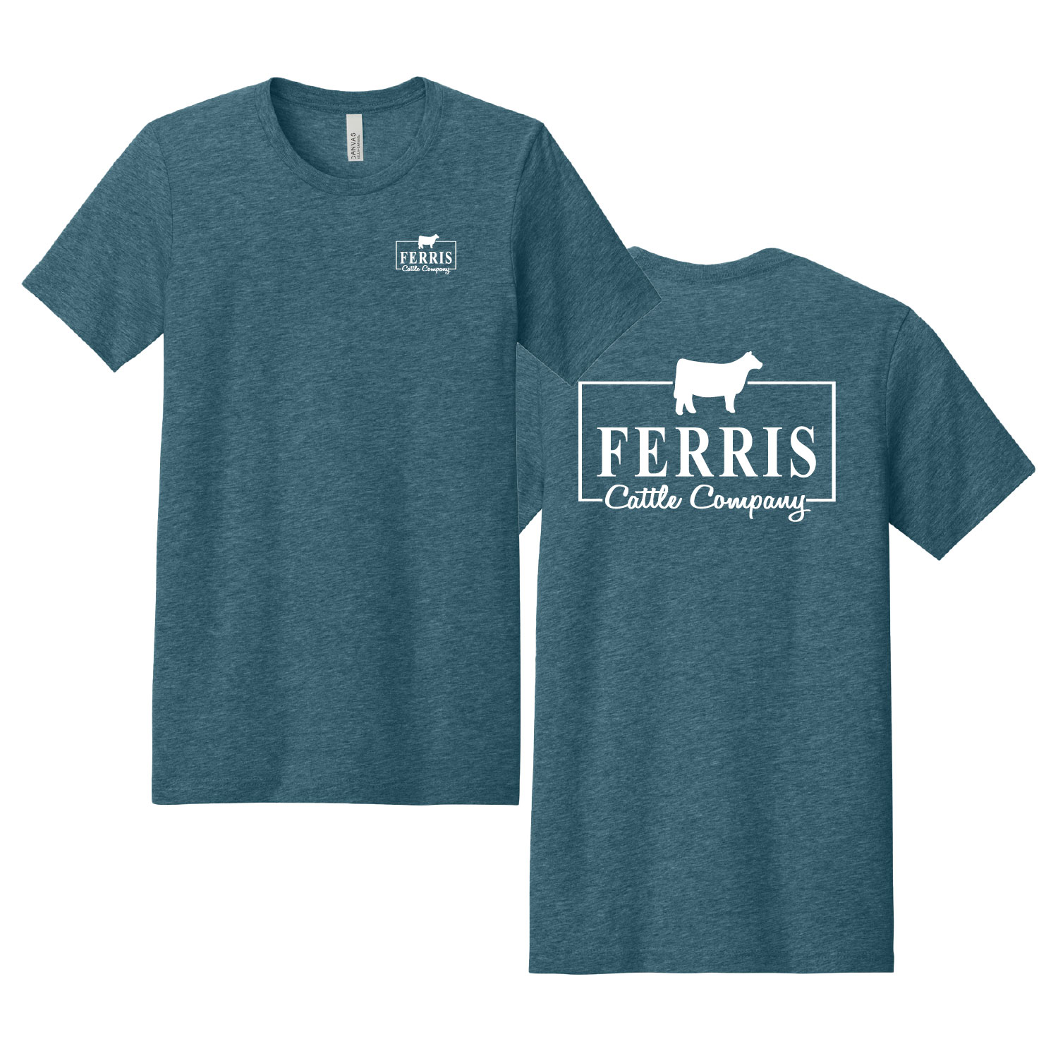 Ferris Cattle Company Official Merch Store – Heathered Short Sleeve Shirt – Heather Slate product image