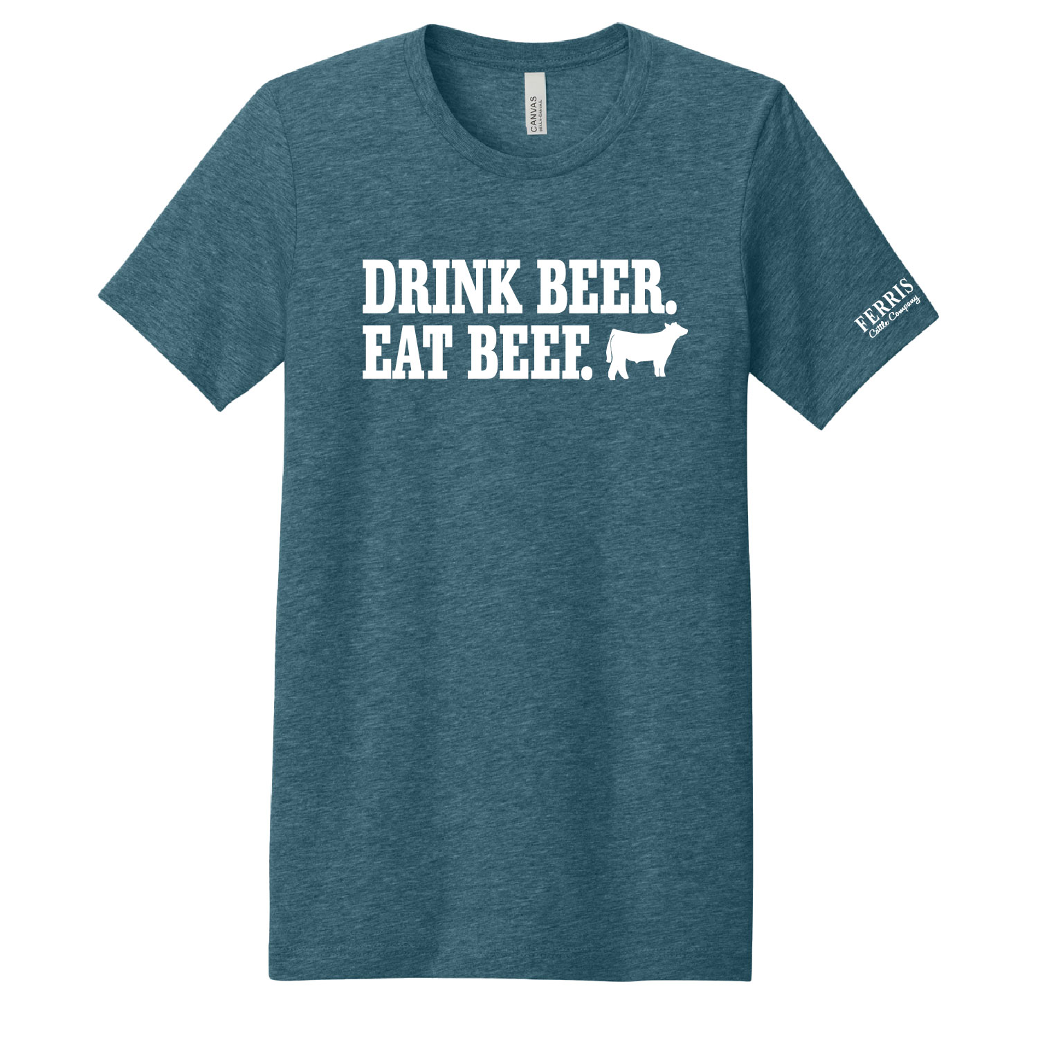 Ferris Cattle Company Official Merch Store - Heathered Short Sleeve Shirt - Heather Slate - Image 2