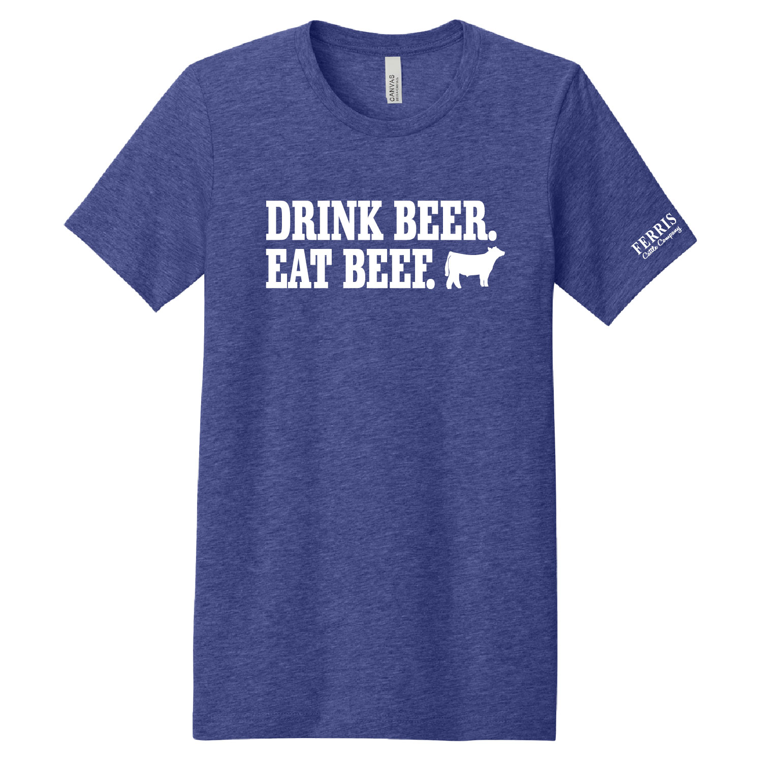 Ferris Cattle Company Official Merch Store - Heathered Short Sleeve Shirt - Heather Lapis - Image 2