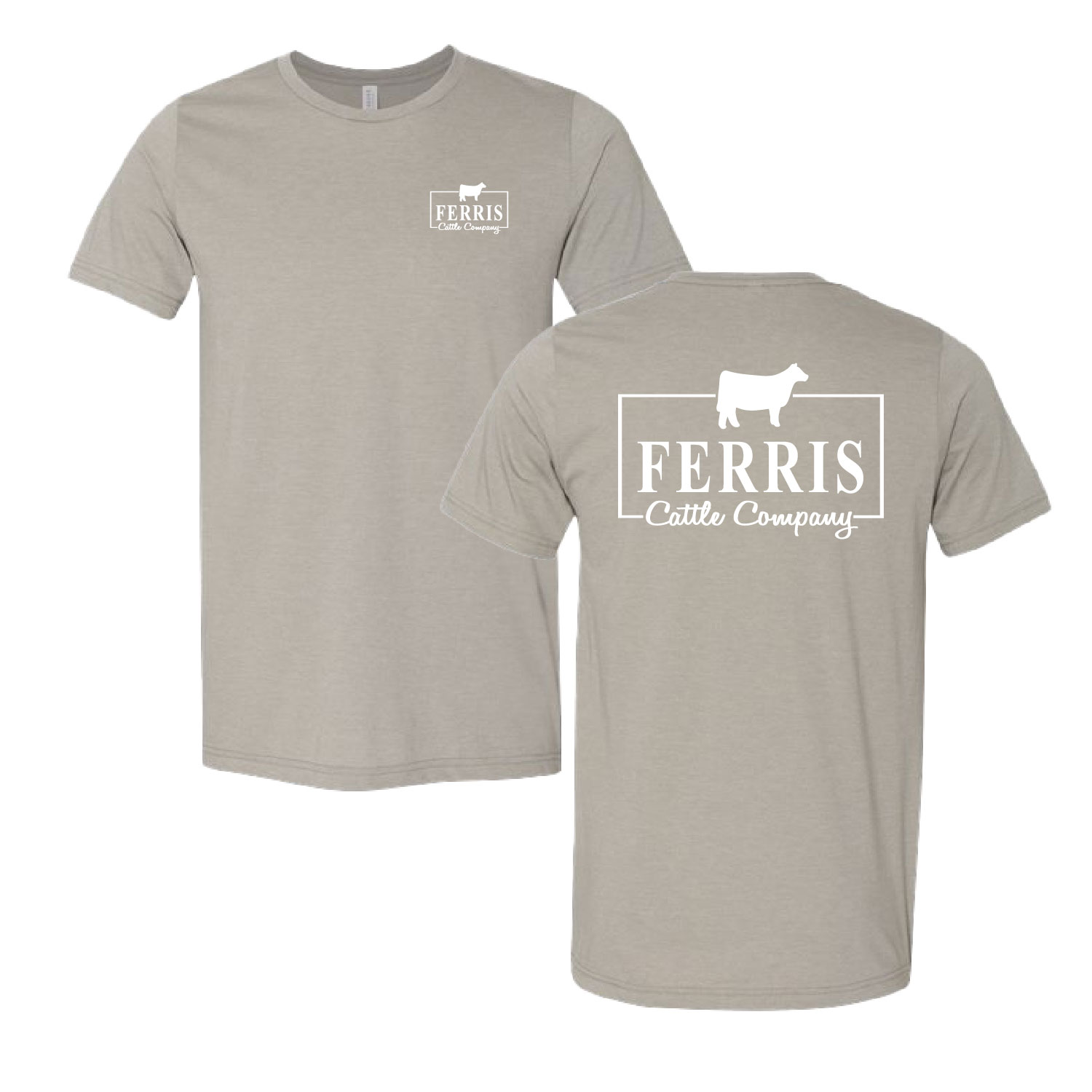 Ferris Cattle Company Official Merch Store - Heathered Short Sleeve Shirt - Heather Stone - Image 2