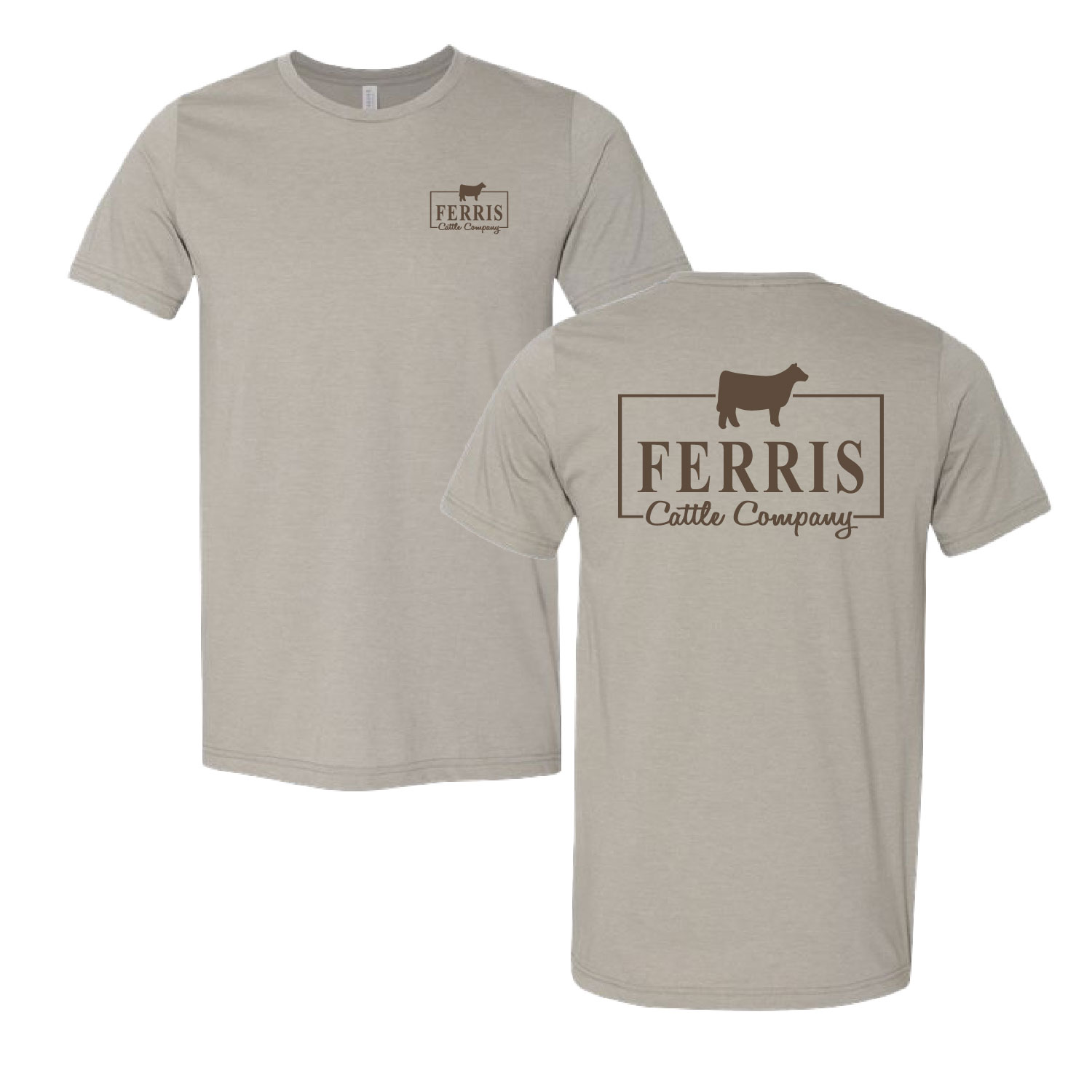 Ferris Cattle Company Official Merch Store - Heathered Short Sleeve Shirt - Heather Stone - Image 2