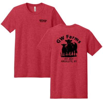 GW Farms – Bella Tri Blend Cotton T-Shirt – Heather Red – Black Print product image