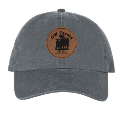 GW Farms – Unstructured buckle closure cotton garment washed Clean Up Cap – LASER ENGRAVED PATCH – Charcoal product image