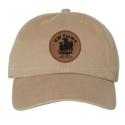 GW Farms – Unstructured buckle closure cotton garment washed Clean Up Cap – LASER ENGRAVED PATCH – Khaki product image