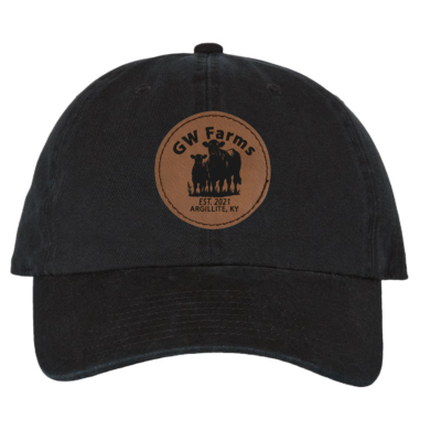 GW Farms – Unstructured buckle closure cotton garment washed Clean Up Cap – LASER ENGRAVED PATCH – Black product image
