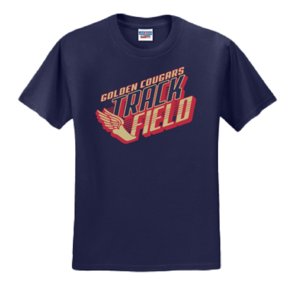 Golden Cougars Track – Cotton Short Sleeve Shirt – Navy product image