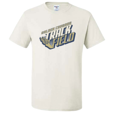 Golden Cougars Track - Cotton Short Sleeve Shirt - White