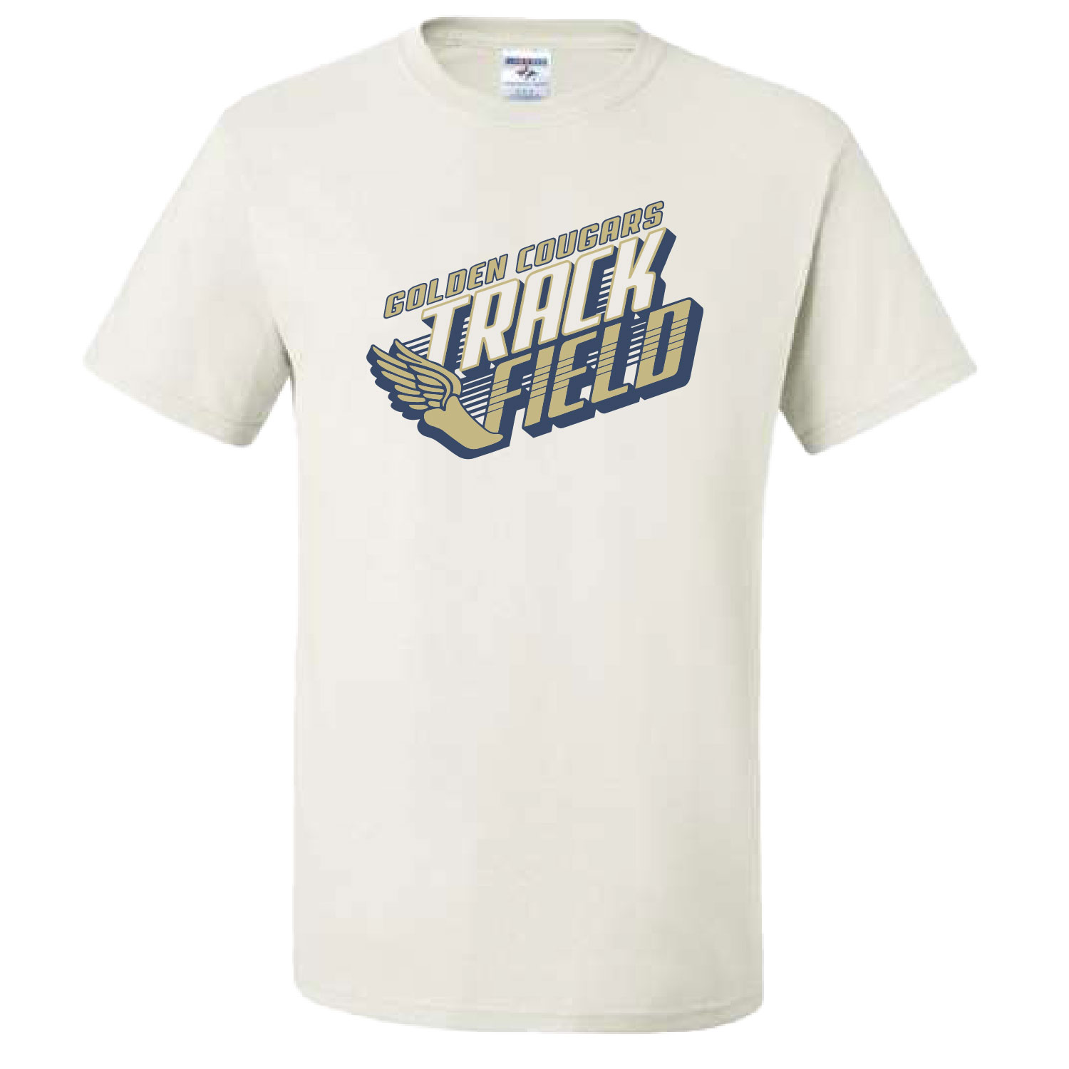 Golden Cougars Track – Cotton Short Sleeve Shirt – White product image