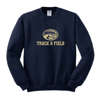 Golden Cougars Track - Cotton Crewneck Sweatshirt - Navy