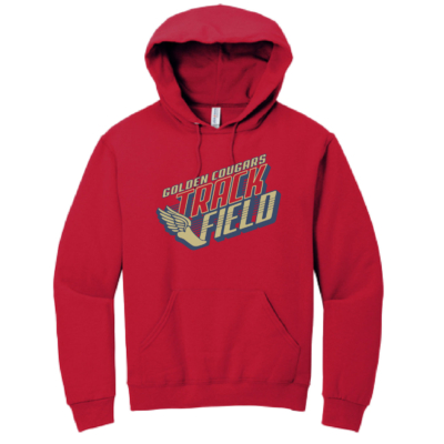 Golden Cougars Track – Cotton Hooded Sweatshirt – True Red product image