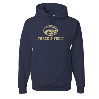 Golden Cougars Track - Cotton Hooded Sweatshirt - Navy