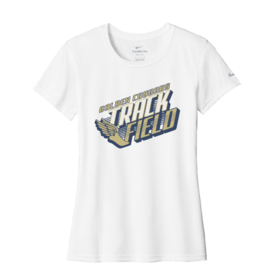 Golden Cougars Track – Ladies Nike Legend Dri-Fit Short Sleeve Shirt – White product image