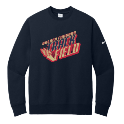Golden Cougars Track - Nike Club Crew Sweatshirt - Navy