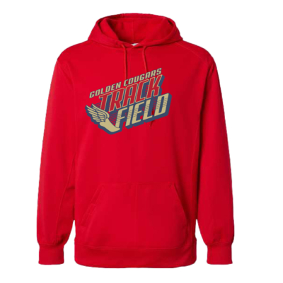 Golden Cougars Track - POLY Hooded Sweatshirt - Red
