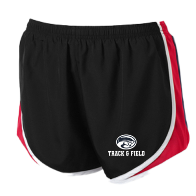 Golden Cougars Track – Sport-Tek Ladies Cadence Shorts – Black/Red product image