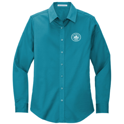 Maplevale Ladies Long Sleeve Button Down Long Sleeve - Teal