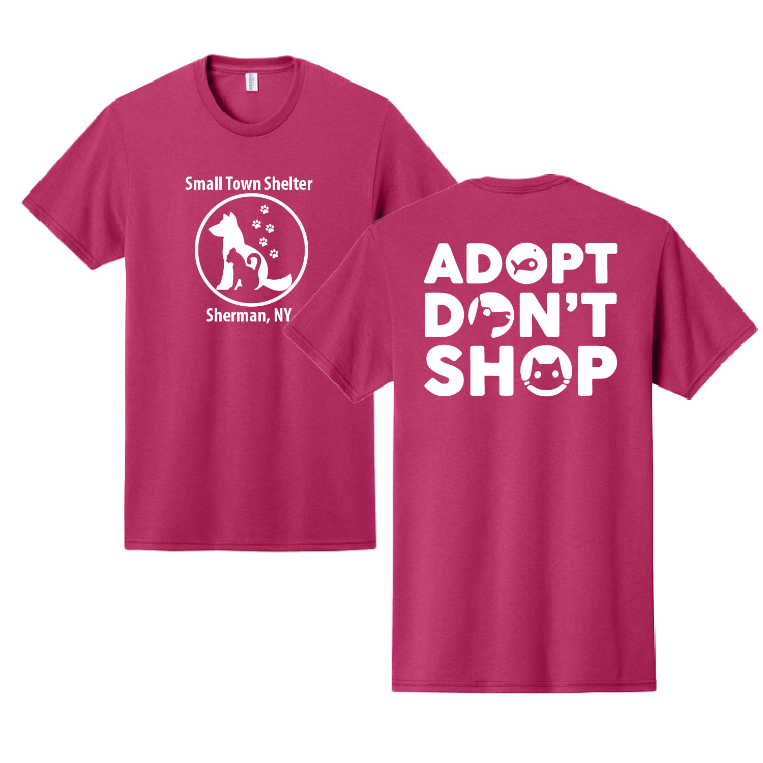 Small Town Shelter – Cotton Short Sleeve Shirt – Cyber Pink product image