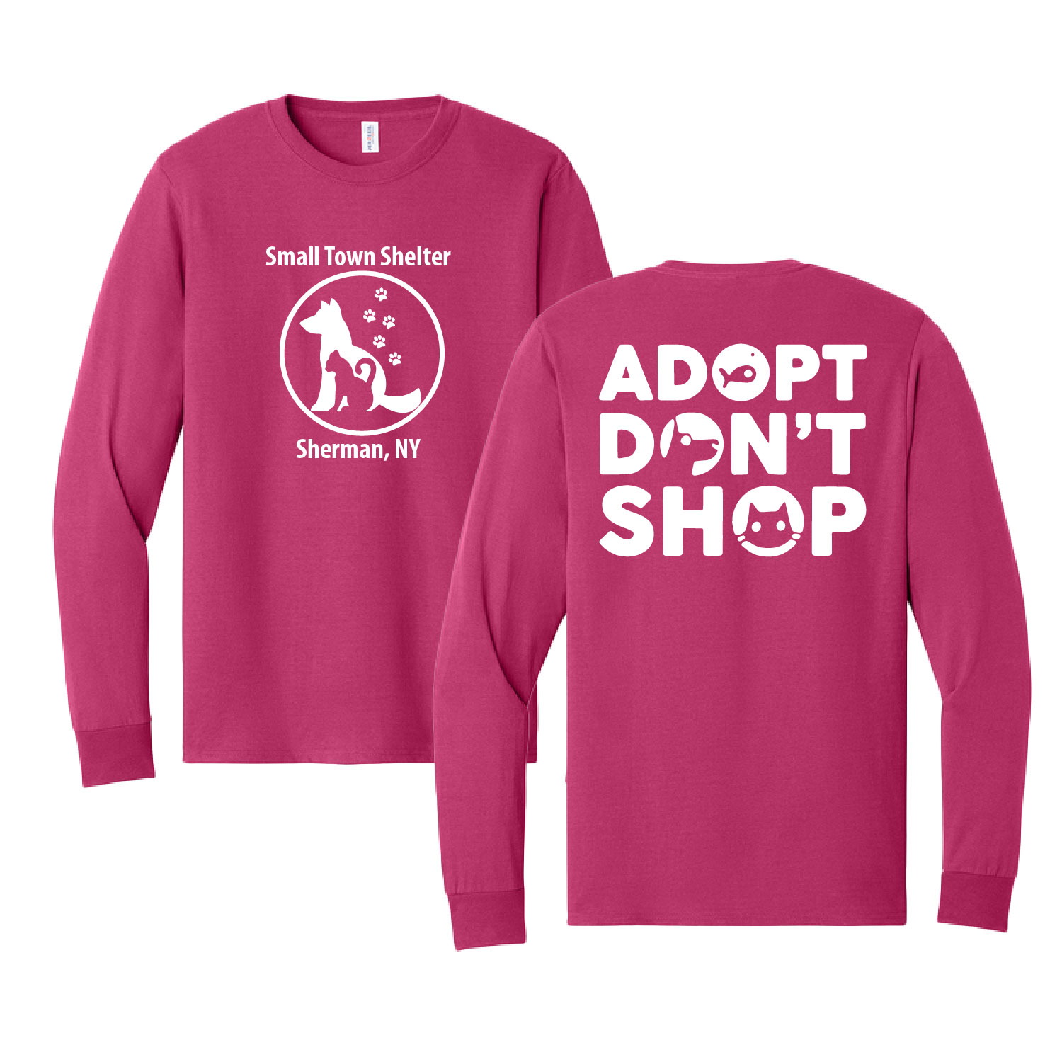 Small Town Shelter – Cotton Long Sleeve Shirt – Cyber Pink product image